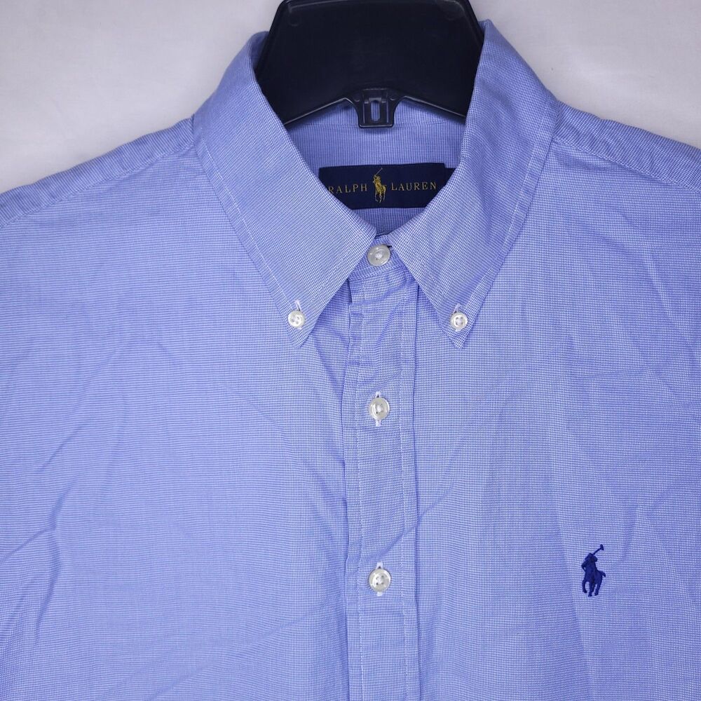 Ralph Lauren Dress Shirt Mens 16 Blue 32/33 Cotton
